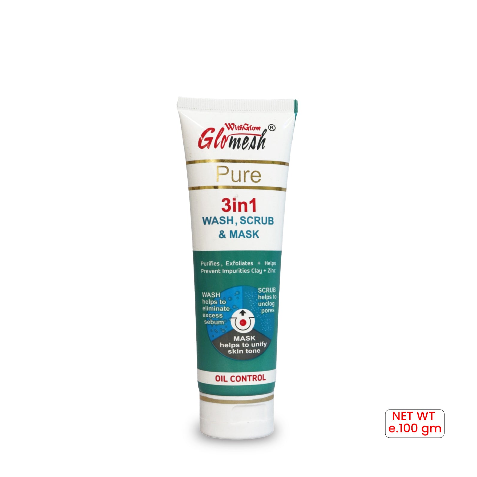 3 In 1 Wash Scrub & Mask Tube - Glomesh