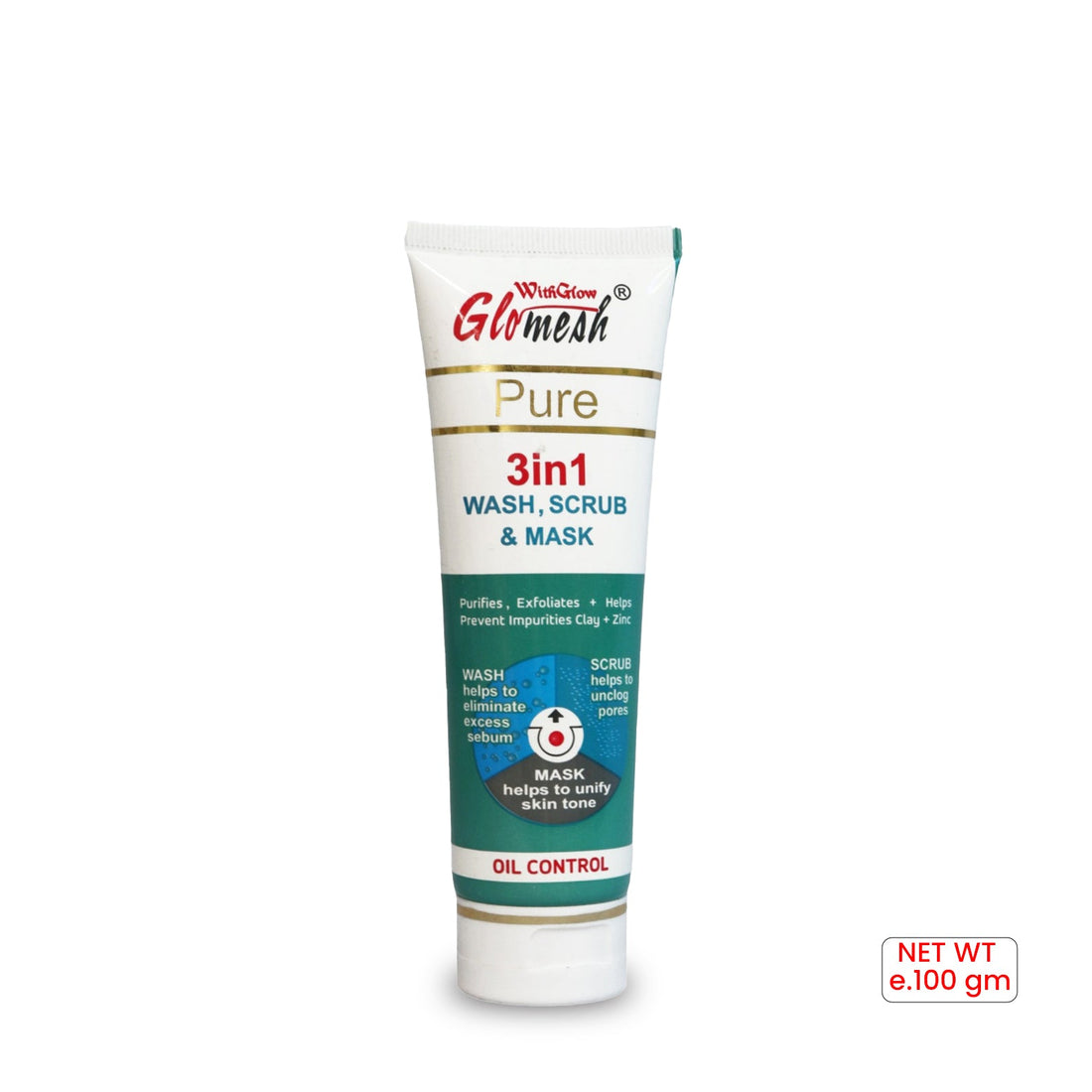 3 In 1 Wash Scrub & Mask Tube - Glomesh