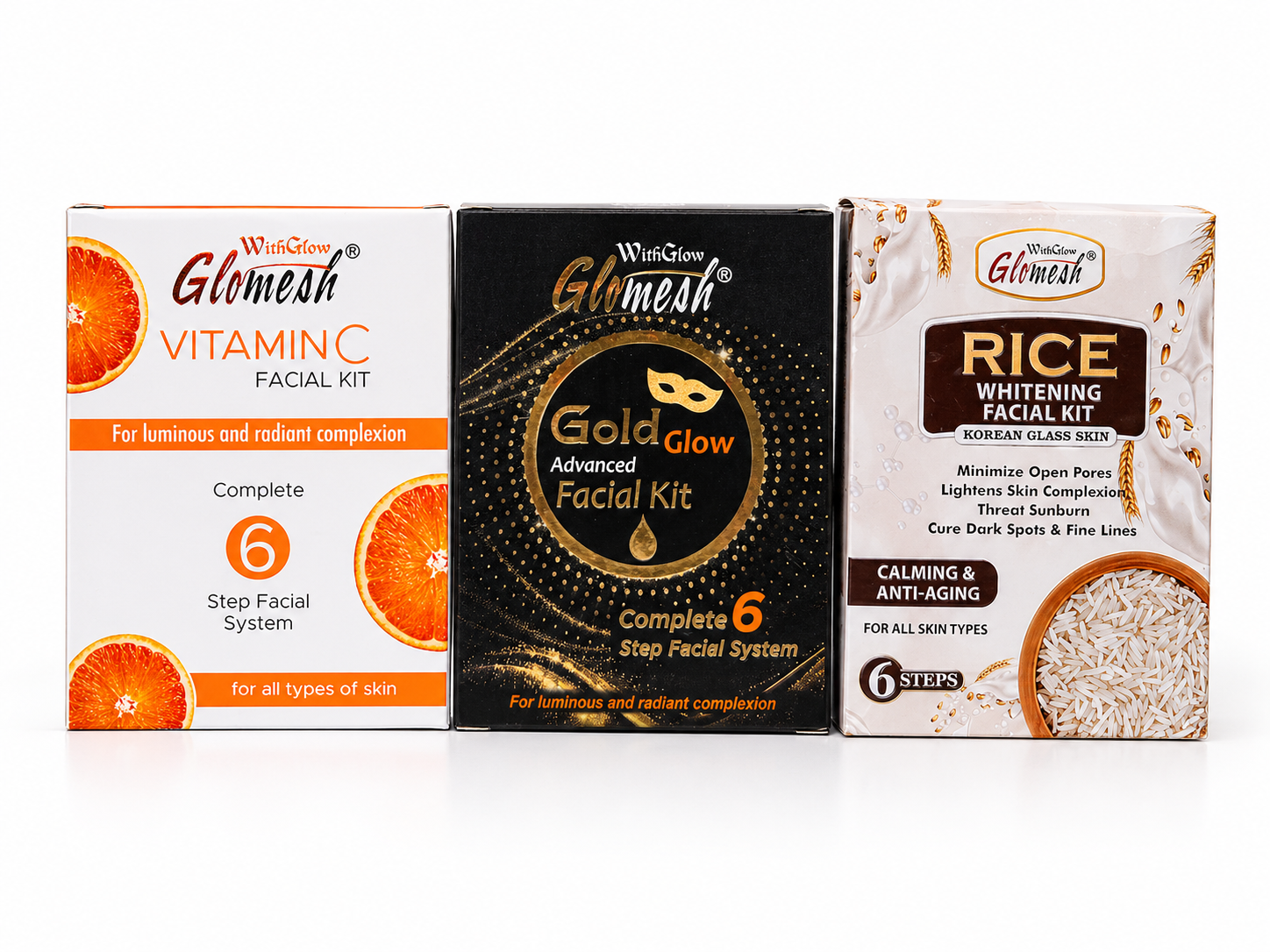 3 Facial Kit Complete Skin Glow Bundle - Glomesh