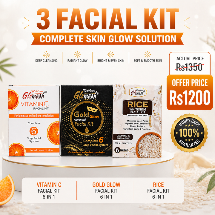 3 Facial Kit Complete Skin Glow Bundle - Glomesh