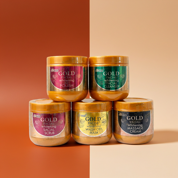 5 in 1 Gold Facial Kit Saloon Pack - Glomesh