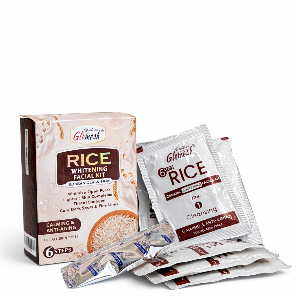Glomesh Rice Facial Sachet Kit  6 in 1 - Glomesh