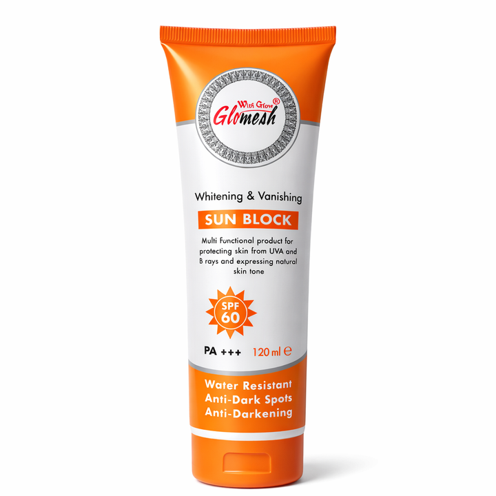 Glomesh Sunblock Skin Care WaterProof & Anti Dark Spots SPF 60 120ml - Glomesh