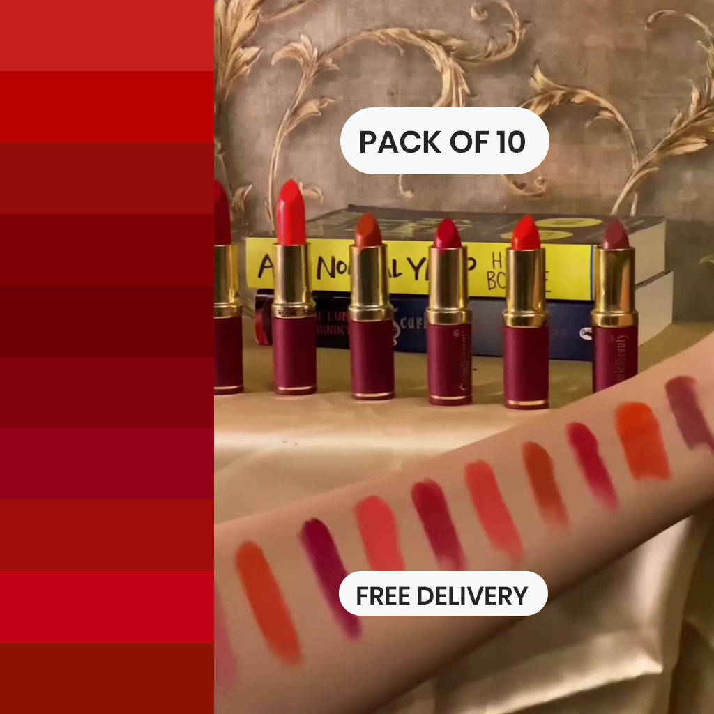 Cosmic beauty lipstick shades for beauty lips ( Pack of 10 ) - Glomesh