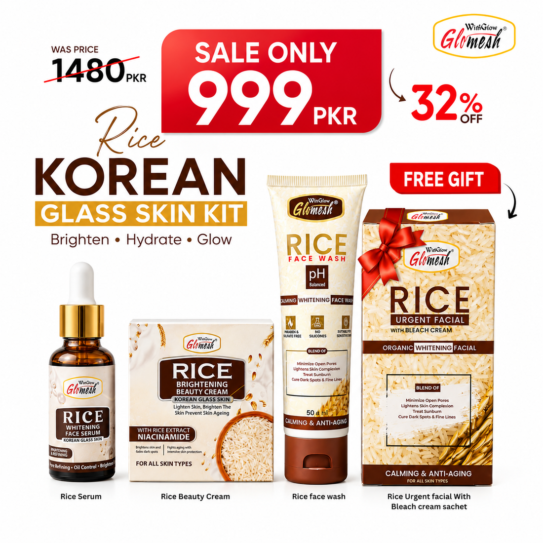 Rice Korean Glass Skin Kit